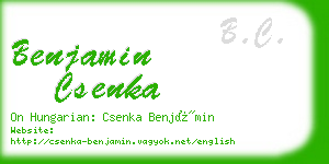 benjamin csenka business card